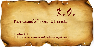 Korcsmáros Olinda névjegykártya